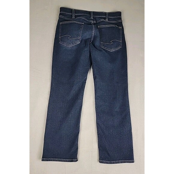 Silver Jeans Mens 33 34x29 Straight Mid Rise  Dark Blue Stretch Authentic EUC - Picture 13 of 13
